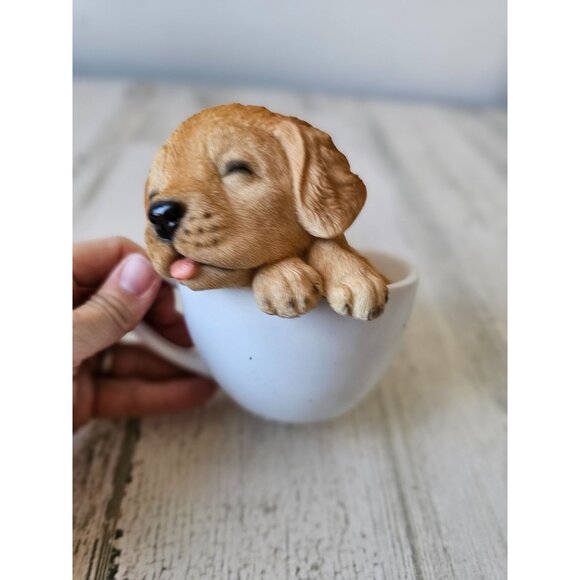 Lab puppy statue teacup cup mug realistic life-like decor dog - Picture 5 of 7